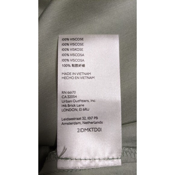 Women's BHLDN BEHOLDEN Sage Green Viscose Satin Tie Front Matine Robe M - Picture 14 of 14